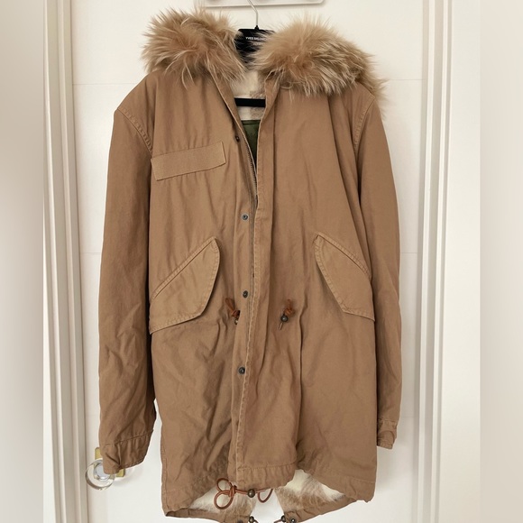 Mr. & Mrs. Tan Fur trimmed parka - Picture 1 of 5